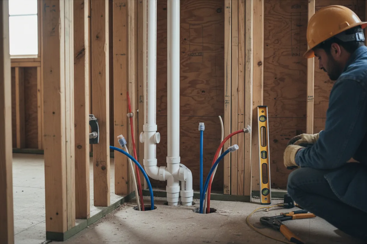 Drain and supply rough-in during Drain Cleaning in Tannersville